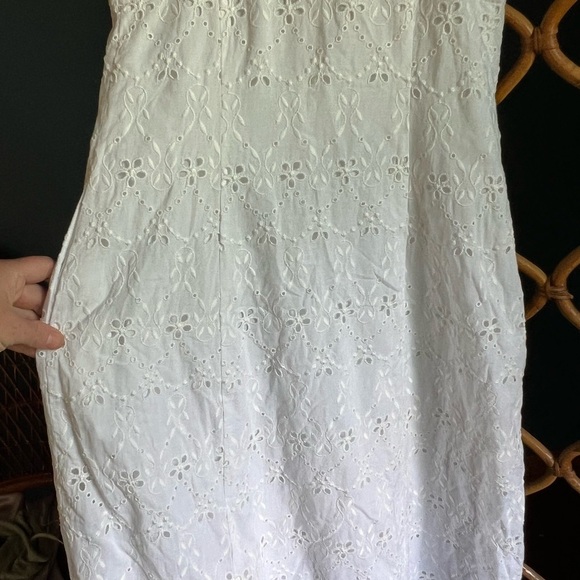 La Ligne Spaghetti Dress White Eyelet Cotton Small - Picture 8 of 12